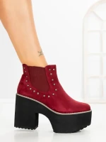 Botine cu Toc Gros 8607B BURDEOS | STEPS HIGHER