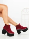 Botine cu Toc Gros 8607B BURDEOS | STEPS HIGHER