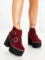 Botine cu Toc Gros 8603B BURDEOS | STEPS HIGHER