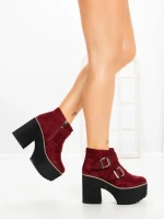 Botine cu Toc Gros 8603B BURDEOS | STEPS HIGHER