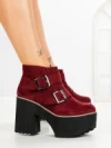 Botine cu Toc Gros 8603B BURDEOS | STEPS HIGHER