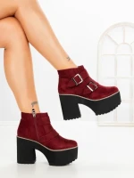 Botine cu Toc Gros 8603B BURDEOS | STEPS HIGHER