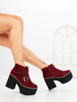 Botine cu Toc Gros 8603B BURDEOS | STEPS HIGHER