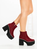 Botine cu Toc Gros 8605B BURDEOS | STEPS HIGHER