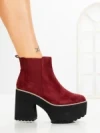 Botine cu Toc Gros 8605B BURDEOS | STEPS HIGHER