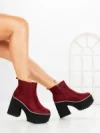 Botine cu Toc Gros 8605B BURDEOS | STEPS HIGHER