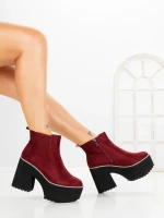 Botine cu Toc Gros 8605B BURDEOS | STEPS HIGHER