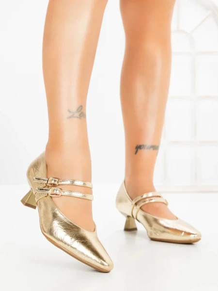 Pantofi cu Toc mic JM270E ORO | ANNALISE