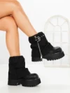 Ghete Dama cu Platforma 8796-16S BLACK | MEI