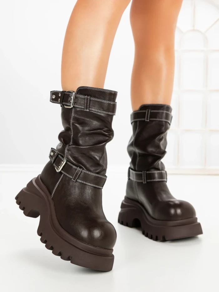 Ghete Dama cu Platforma 1899-18S BROWN | MEI