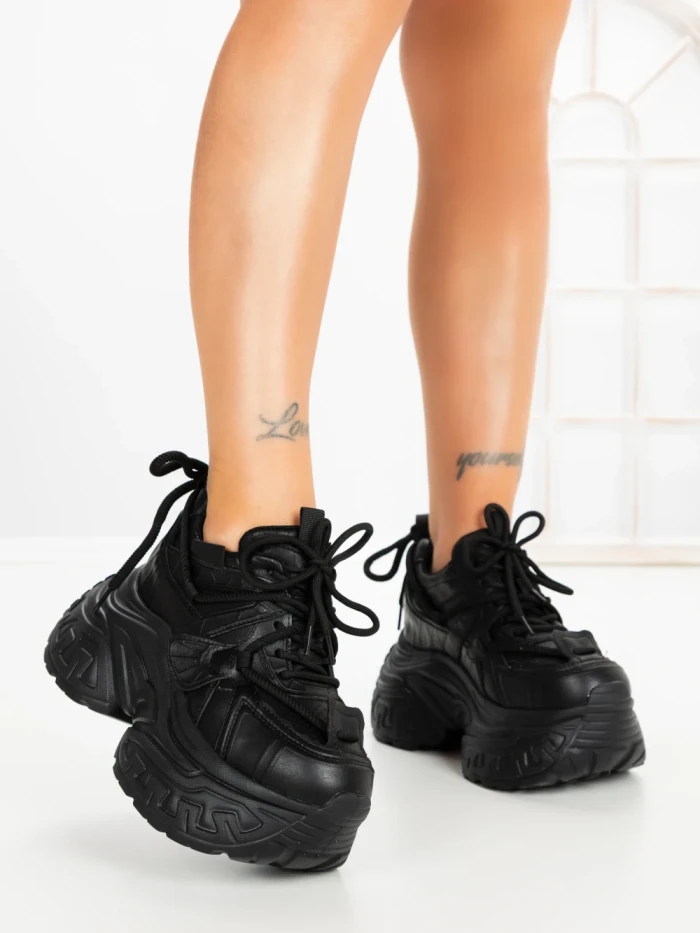 Pantofi Sport Dama cu Platforma 6668-3 BLACK | MEI