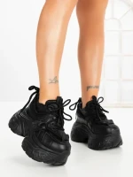 Pantofi Sport Dama cu Platforma 6668-3 BLACK | MEI