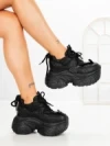 Pantofi Sport Dama cu Platforma 6668-3 BLACK | MEI