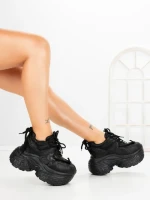 Pantofi Sport Dama cu Platforma 6668-3 BLACK | MEI