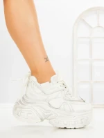 Pantofi Sport Dama cu Platforma 6668-3 WHITE | MEI