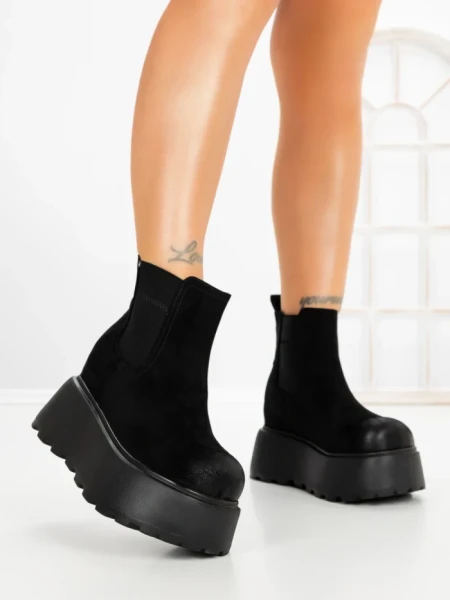 Ghete Dama cu Platforma 8556-2 BLACK | MEI