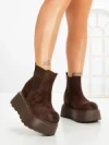 Ghete Dama cu Platforma 8556-2 BROWN | MEI