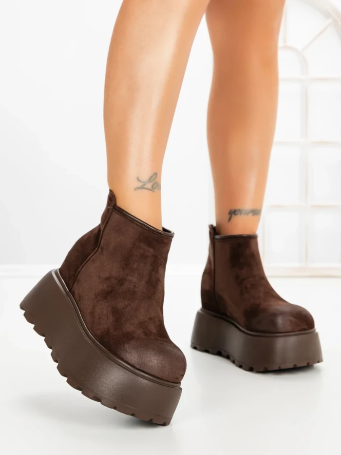 Ghete Dama cu Platforma 8556-3 BROWN | MEI