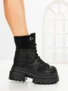 Ghete Dama cu Platforma 8505-3 BLACK | MEI