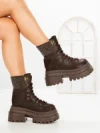 Ghete Dama cu Platforma 8505-3 BROWN | MEI