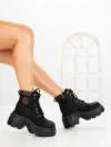 Ghete Dama cu Platforma 8501-3 BLACK | MEI