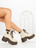 Ghete Dama cu Platforma 8501-3 BEIGE | MEI