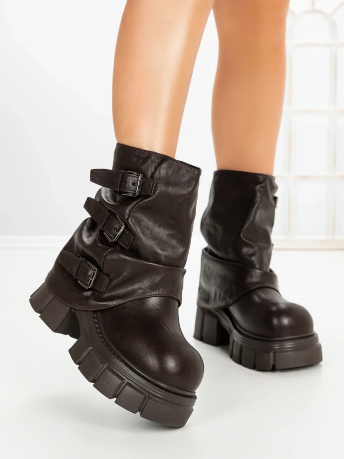 Ghete Dama cu Platforma 9566-21S BROWN | MEI