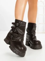 Ghete Dama cu Platforma 9566-21S BROWN | MEI