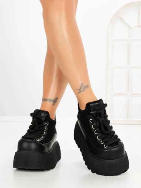 Ghete Dama cu Platforma 9018-1S BLACK | MEI