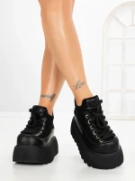 Ghete Dama cu Platforma 9018-1S BLACK | MEI