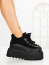 Ghete Dama cu Platforma 9018-1S BLACK | MEI
