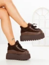 Ghete Dama cu Platforma 9018-1S BROWN | MEI