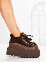 Ghete Dama cu Platforma 9018-1S BROWN | MEI