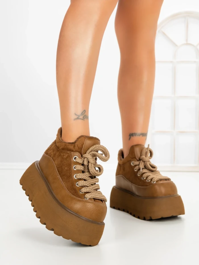 Ghete Dama cu Platforma 9018-1S YELLOW | MEI
