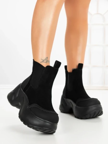 Ghete Dama cu Platforma 7780-30C BLACK | MEI
