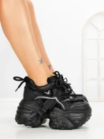Pantofi Sport Dama cu Platforma 6166-273 BLACK | MEI
