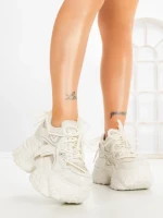 Pantofi Sport Dama cu Platforma 6166-273 WHITE | MEI