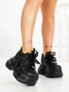 Pantofi Sport Dama cu Platforma 7917-116 BLACK | MEI