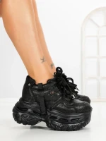 Pantofi Sport Dama cu Platforma 7917-116 BLACK | MEI