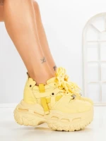 Pantofi Sport Dama cu Platforma 7917-116 YELLOW | MEI
