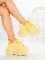 Pantofi Sport Dama cu Platforma 7917-116 YELLOW | MEI