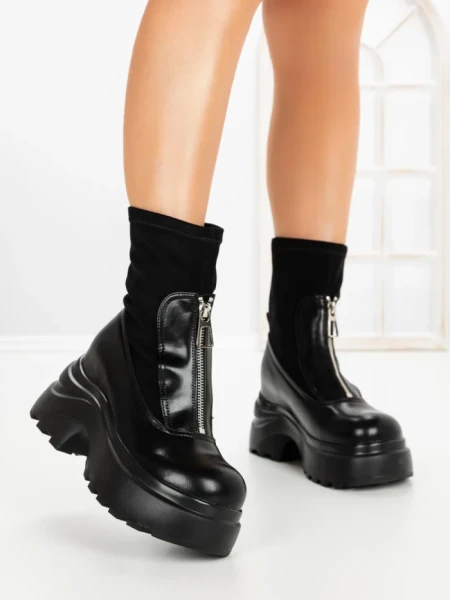 Ghete Dama cu Platforma 8502-1 BLACK | MEI