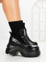 Ghete Dama cu Platforma 8502-1 BLACK | MEI