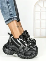 Pantofi Sport Dama cu Platforma 7917-129 BLACK | MEI