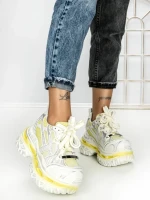 Pantofi Sport Dama cu Platforma 7917-129 YELLOW | MEI