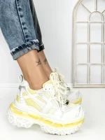 Pantofi Sport Dama cu Platforma 7917-129 YELLOW | MEI