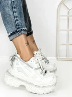 Pantofi Sport Dama cu Platforma 7917-129 SILVER | MEI
