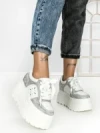 Pantofi Sport Dama cu Platforma 6208-7 SILVER | MEI