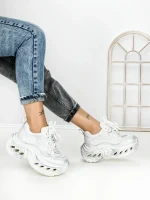 Pantofi Sport Dama cu Platforma 3607-1 WHITE | MEI