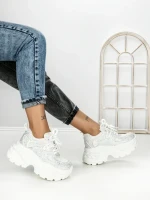 Pantofi Sport Dama cu Platforma 3605-8 WHITE | MEI